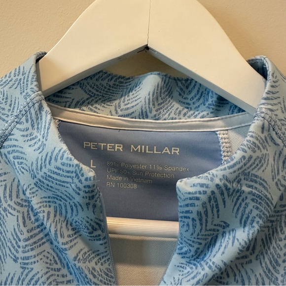 Women's Peter Millar Perth Printed Palm Quarter Zip Pull Over Large Golf Jacket - Picture 3 of 10